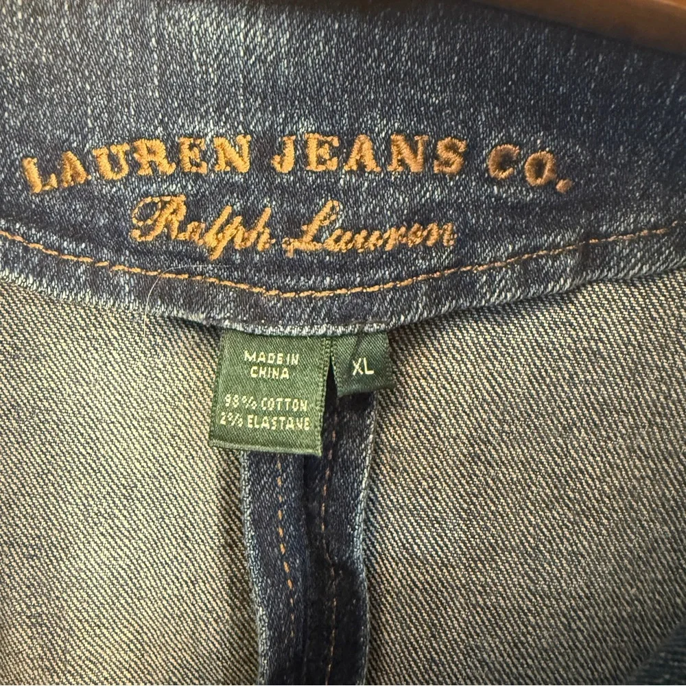 VTG Lauren Jeans Co. Ralph Lauren Indigo Jean Jacket, Classic, Collegiate, Denim - Picture 6 of 14